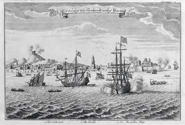 A view of the town and castle of Macao